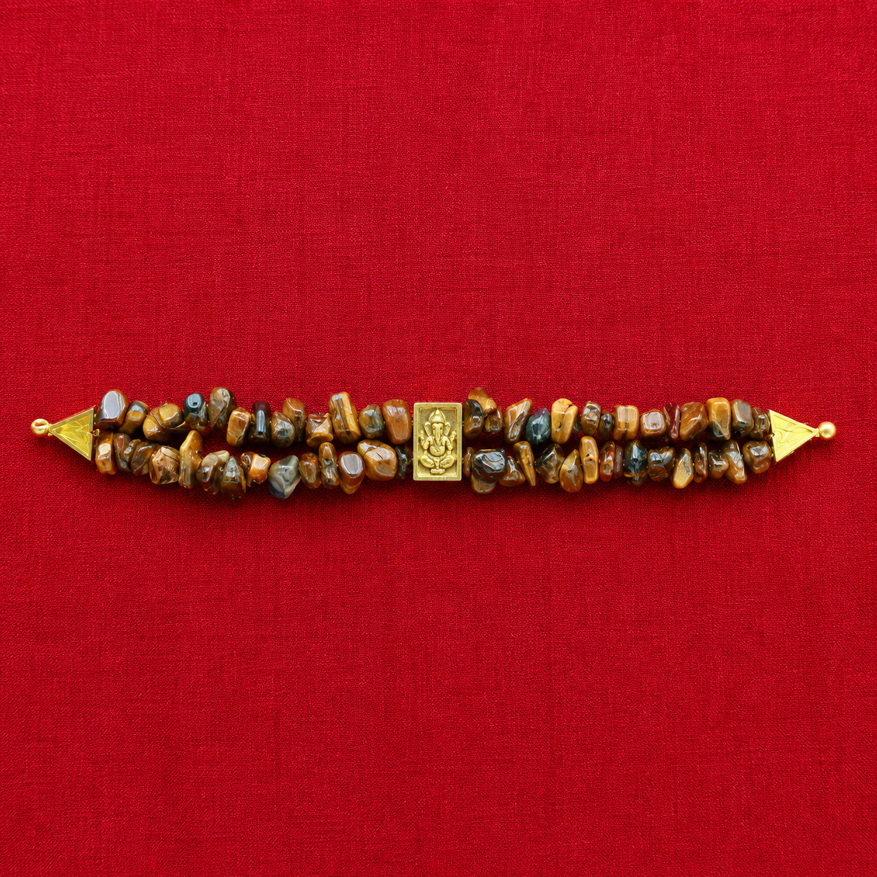Tiger Eye Ganapathi Divine Stone Bracelet