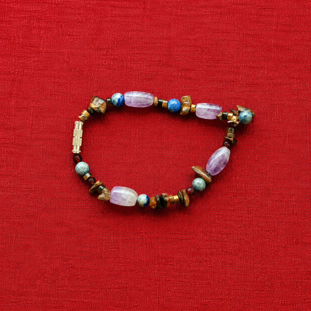 Mystic Harmony Gemstone Bracelet – Amethyst &amp; Natural Stone Beads