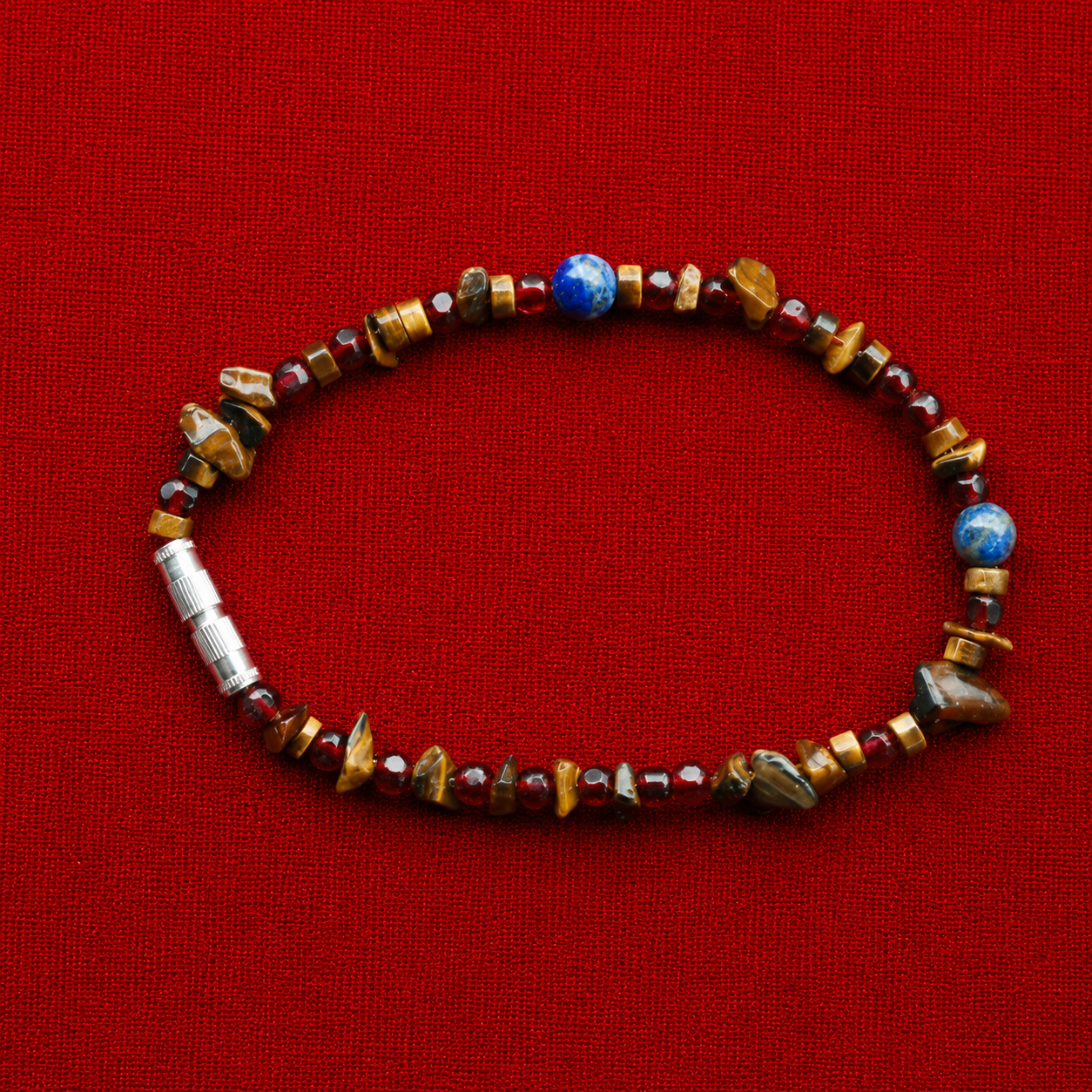 Tiger Eye & Lapis Gemstone Bracelet – Handcrafted Energy Bracelet