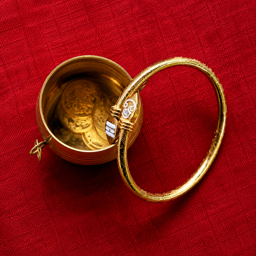 Divine Gold-Tone Vel & Tripundra Kada