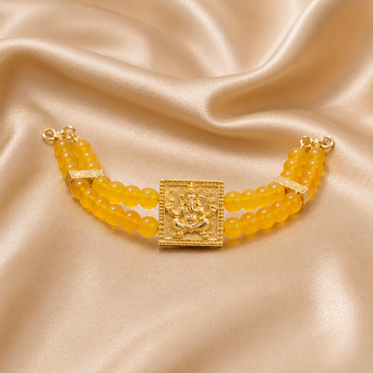 Divine Ganesha Yellow Jade Bracelet
