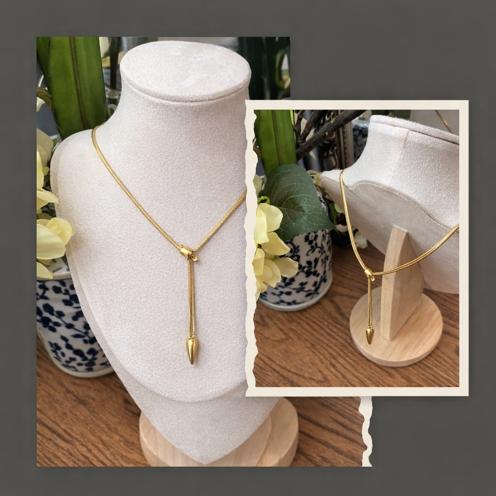 Elegant Gold-Tone Lariat Chain