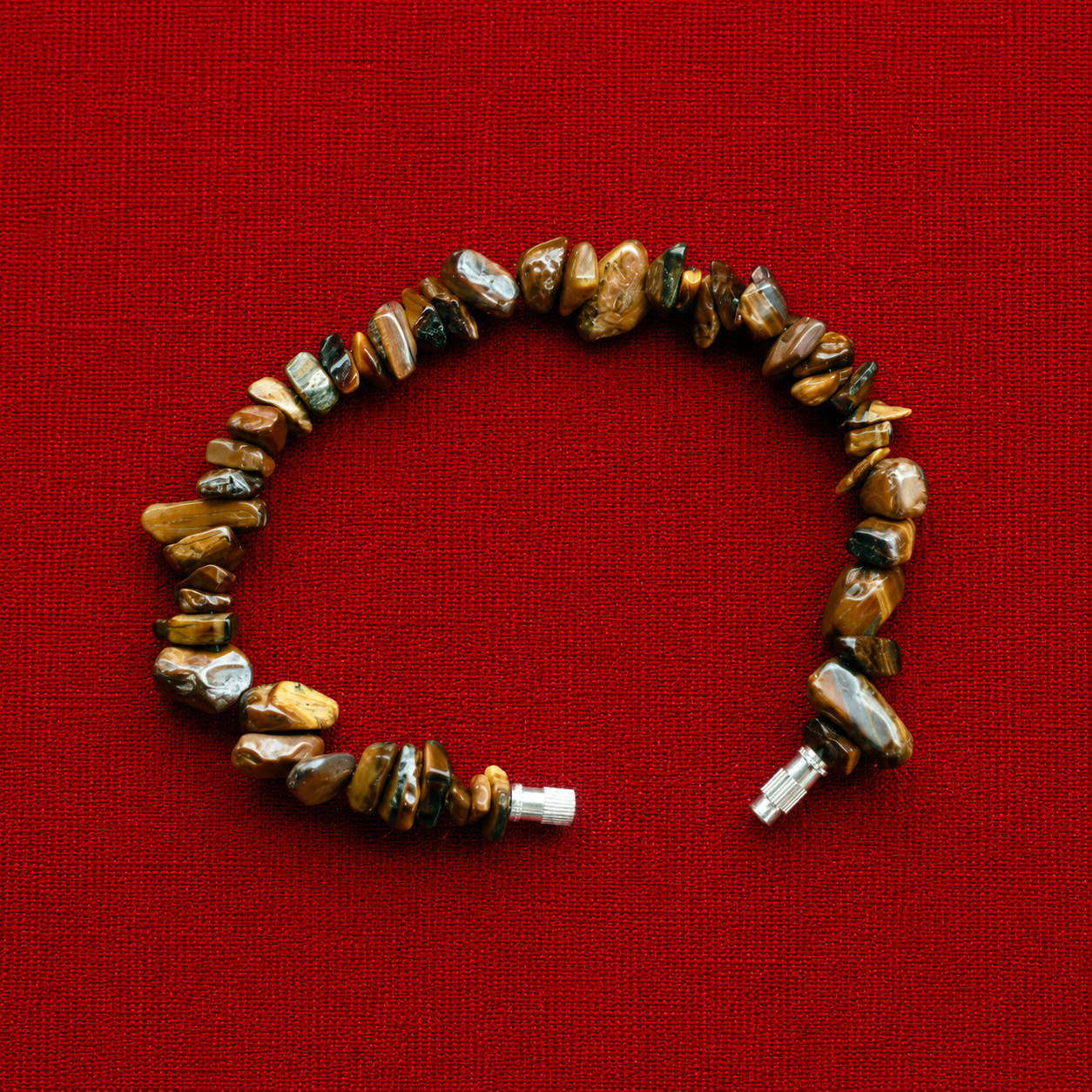 Natural Tiger Eye Chip Stone Bracelet – Handcrafted Energy Bracelet