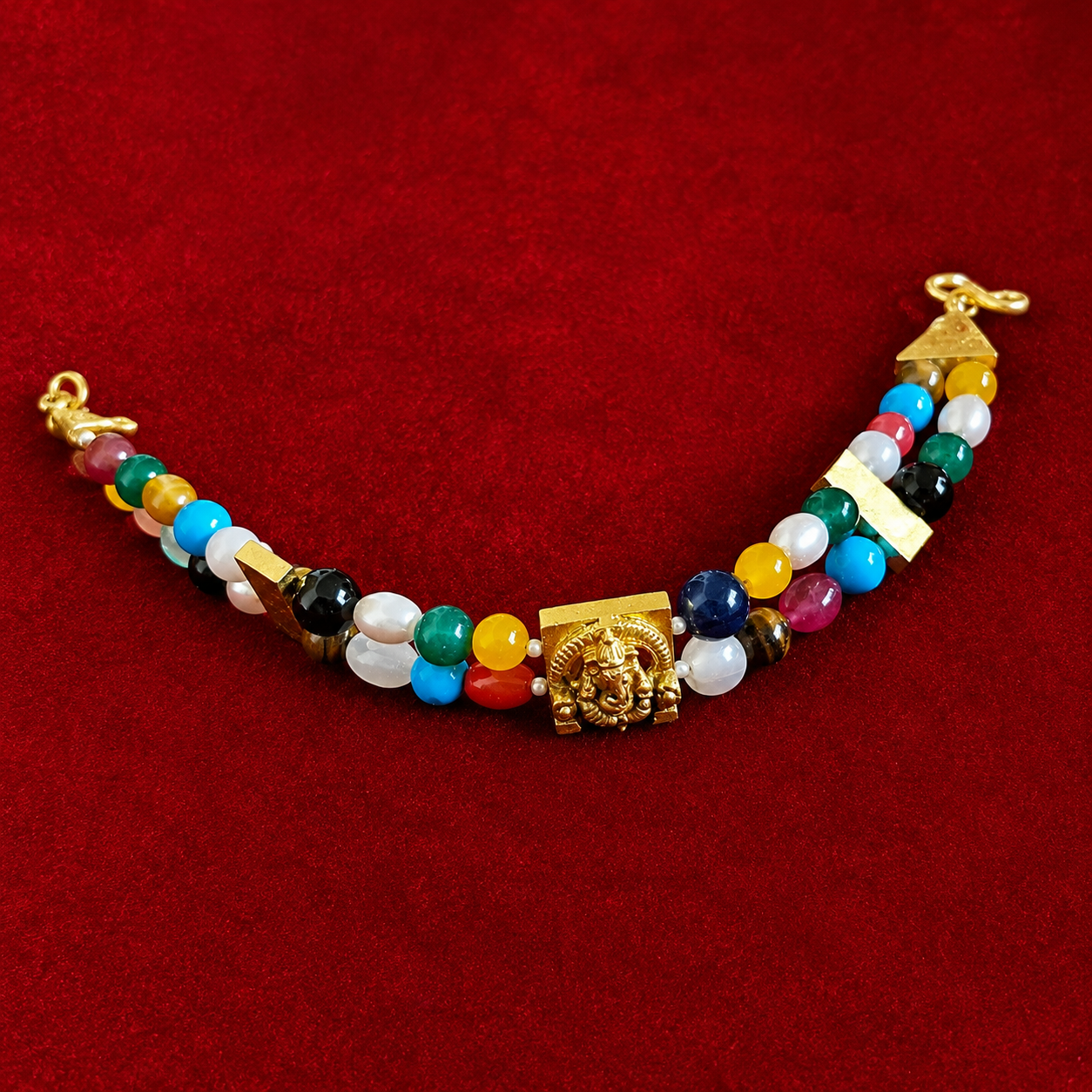 Navaratna Ganesha Bracelet