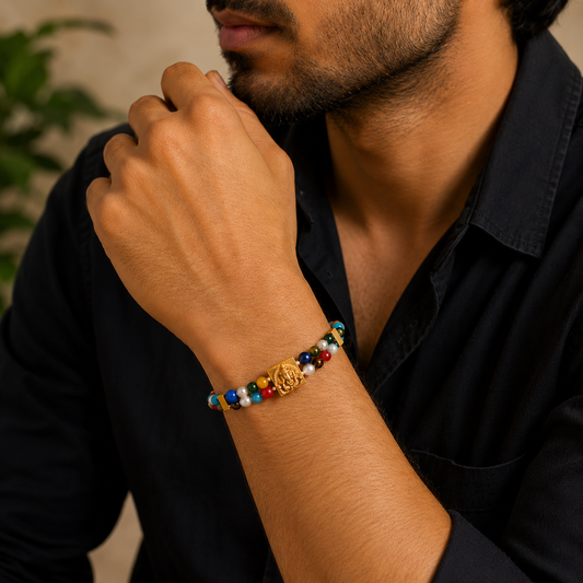 Navaratna Ganesha Bracelet