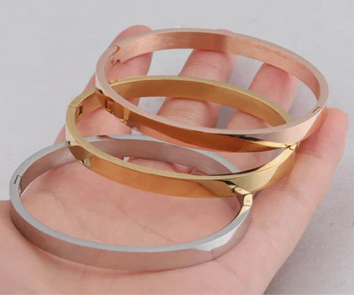 Elegant Unisex Metal Kada Bracelet – Silver, Gold & Rose Gold Finish