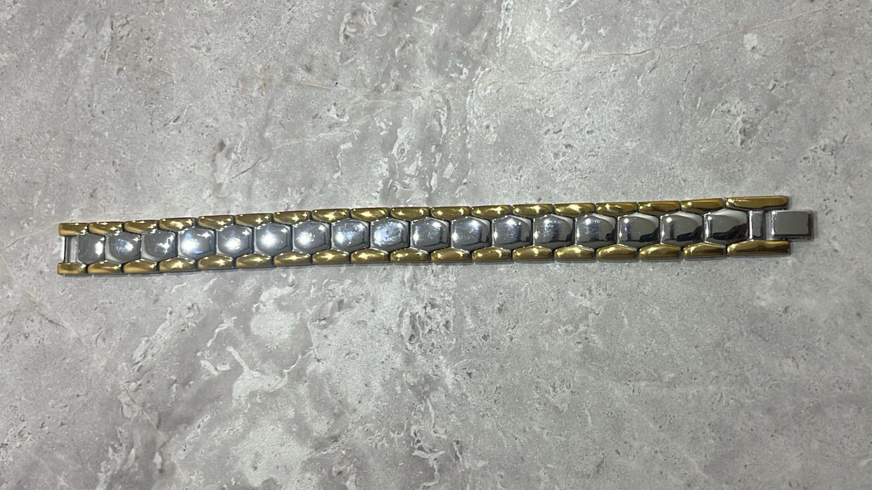 Elegant Two-Tone Stainless Steel Link Bracelet