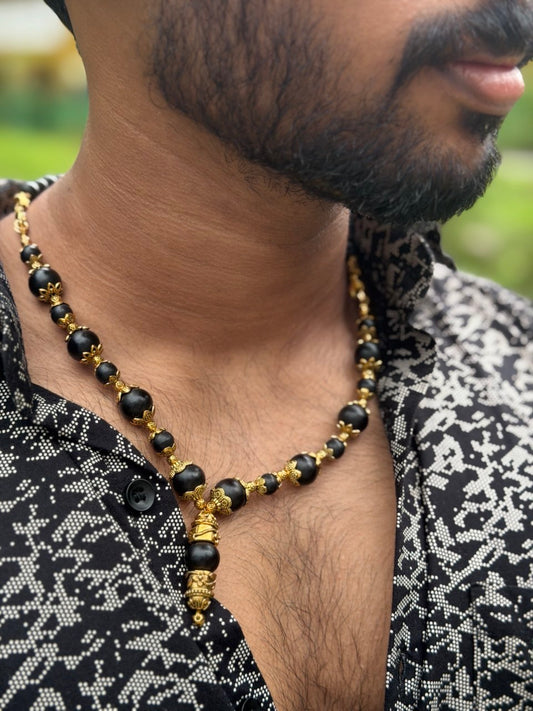 Black & Gold Beaded Necklace