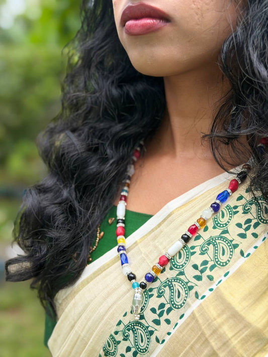 Multicolor Beaded Necklace with Pendant
