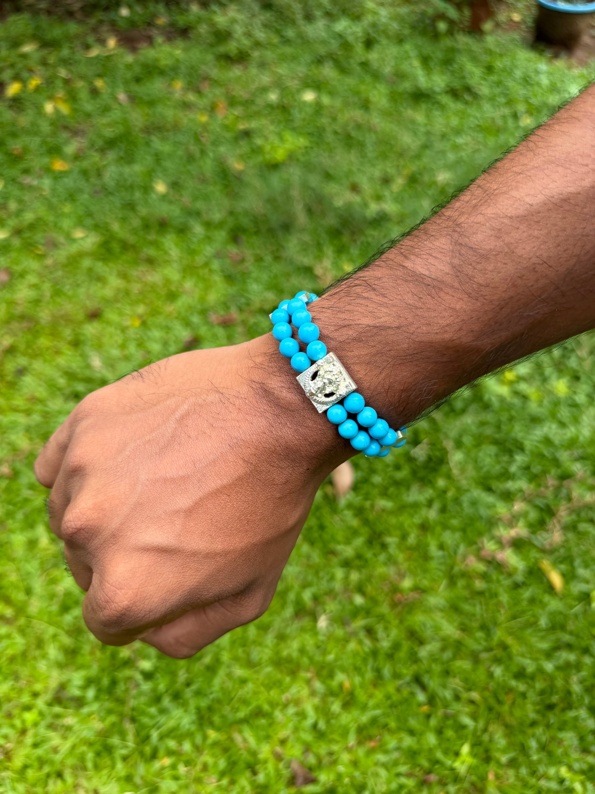 Purple-Blue Beaded Bracelet