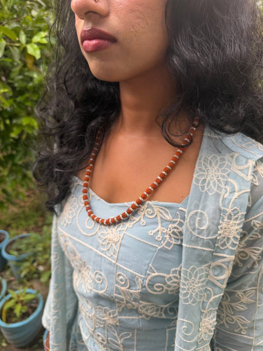 Wood & Rudraksha Bead Necklace
